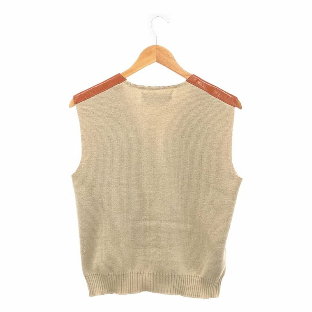 MARNI / マルニ | 異素材切替 ニットベスト | ブラウン/ベージュ MARNI / マルニ | 異素材切替 ニットベスト | ブラウン/ベージュ