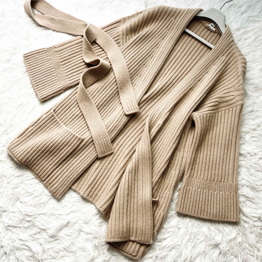 HERMES - 美品 HERMES エルメス ニット コート ベルト付 HERMES - 美品 HERMES エルメス ニット コート ベルト付