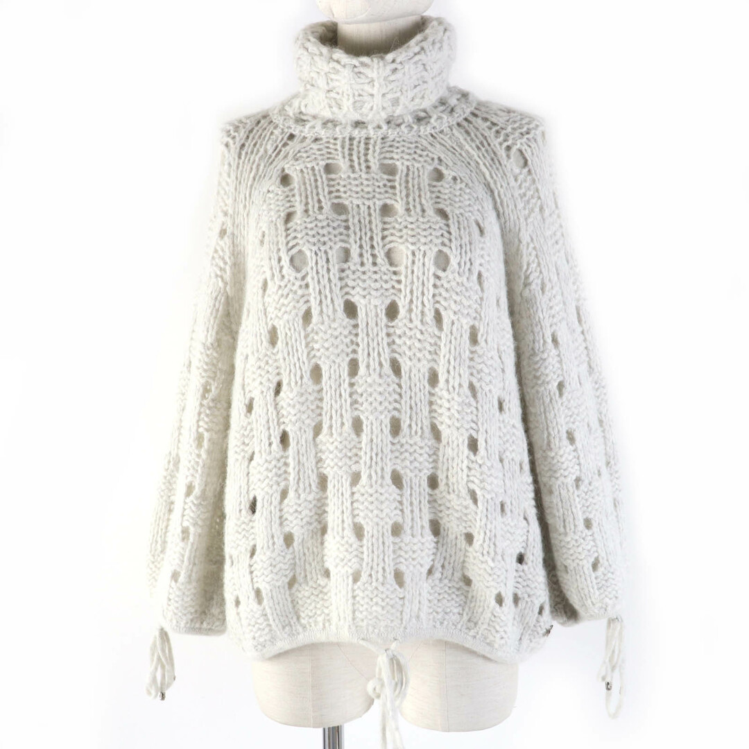 CHANEL - 美品☆CHANEL シャネル P70959K10142 アルパカ ココマーク タートルネックニット ボリュームスリーブ 長袖 ニット アイボリー 34 フランス製 レディース