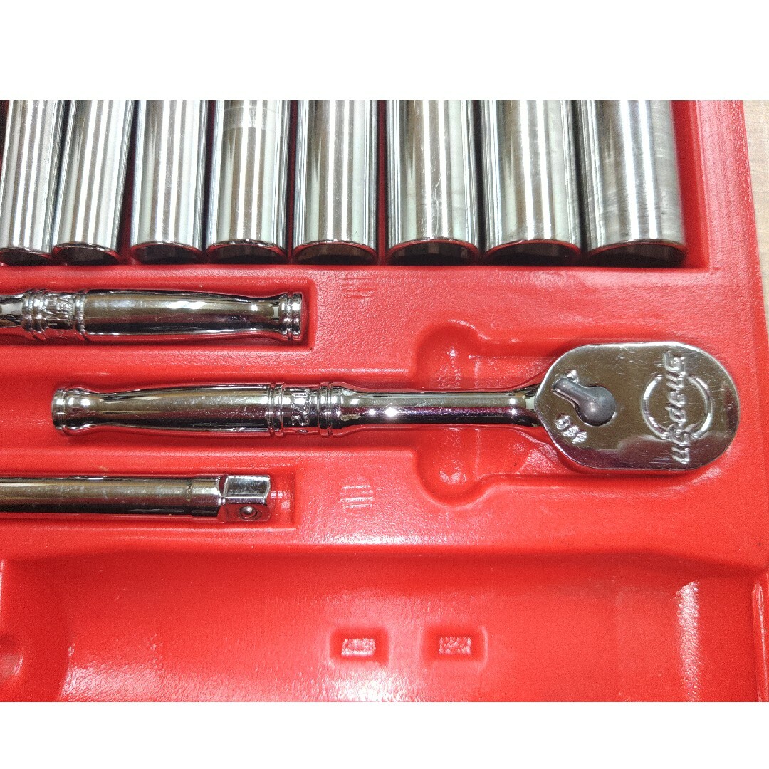 Snap-on スナップオン 差込角1/4 ラチェット ソケットセット ソケット5-13ｍｍ トレー付 PAKTY245  シルバー｜中古｜なんでもリサイクルビッグバン