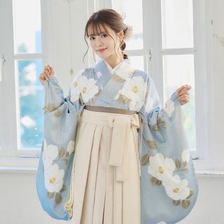 アンダンテ(ANDANTE)の新品袴3点セット 卒業式 小学生 大学生 水色 アイボリー 50IV(着物)