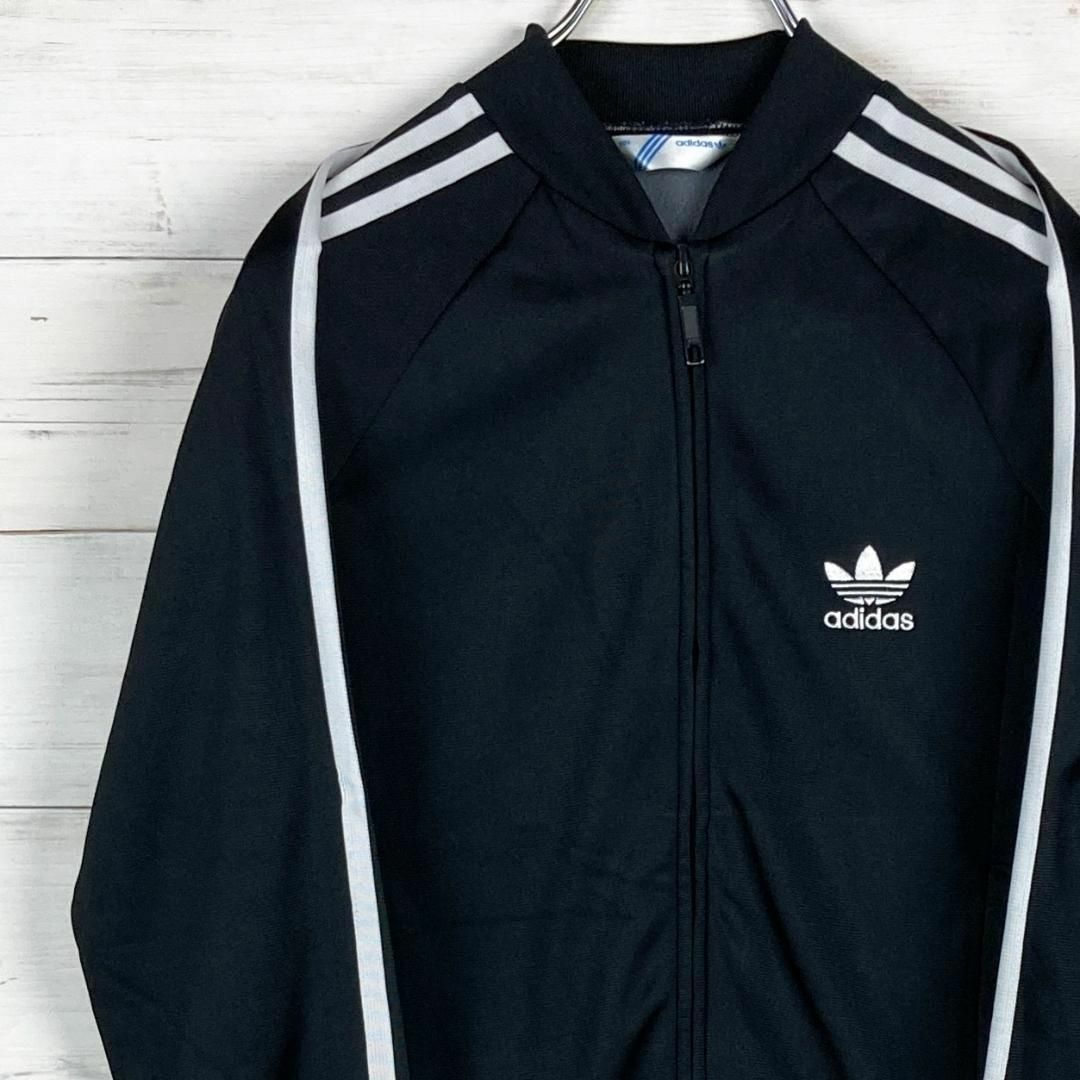 adidas アディダス ジャージージャケット ロゴ刺繍 黒 S 090 adidas アディダス ジャージージャケット ロゴ刺繍 黒 S 090