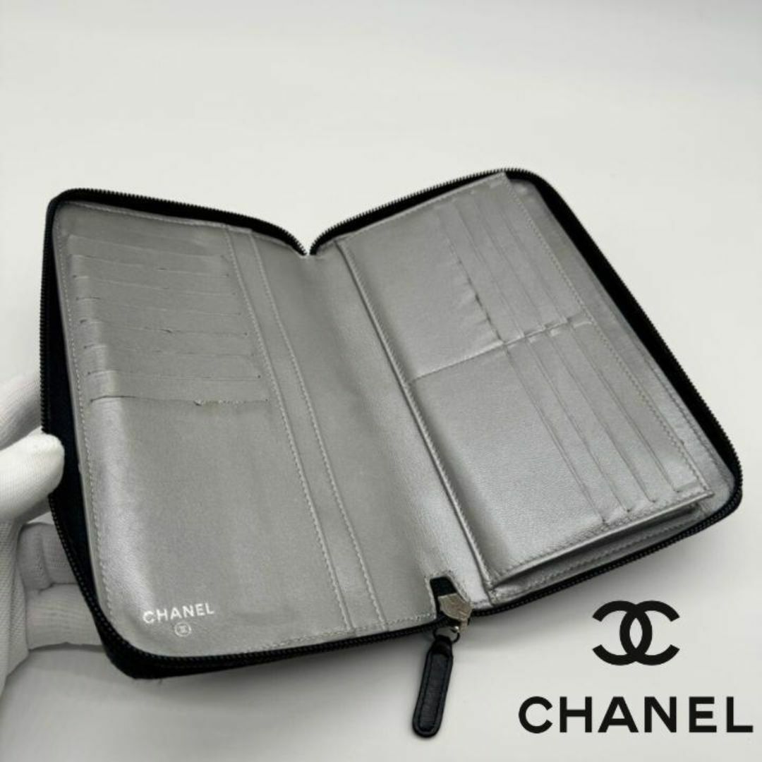 希少・美品】CHANEL シャネル ラウンドジップ カメリア 長財布 希少・美品】CHANEL シャネル ラウンドジップ カメリア 長財布