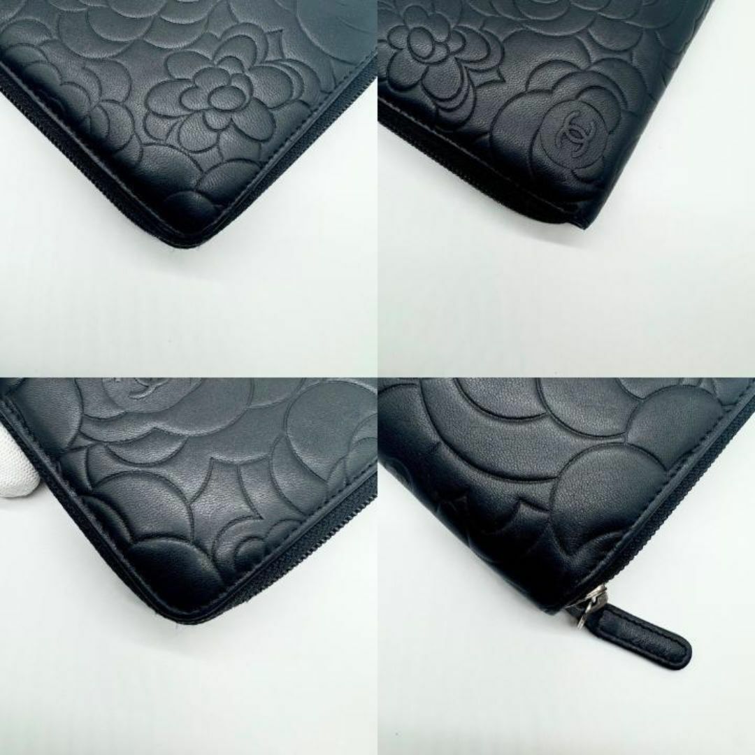 希少・美品】CHANEL シャネル ラウンドジップ カメリア 長財布 希少・美品】CHANEL シャネル ラウンドジップ カメリア 長財布