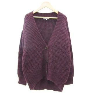 グローバルワーク(GLOBAL WORK)のGLOBAL WORK カーディガン ミドル丈 Vネック 厚手 L ボルドー(カーディガン)