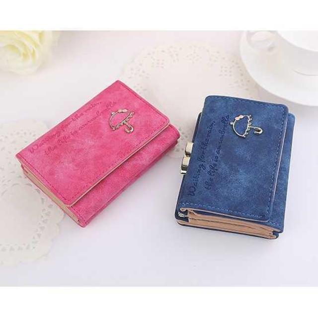 送料無料　三つ折り　レディース財布　アンブレラ　ピンク レディースのファッション小物(財布)の商品写真