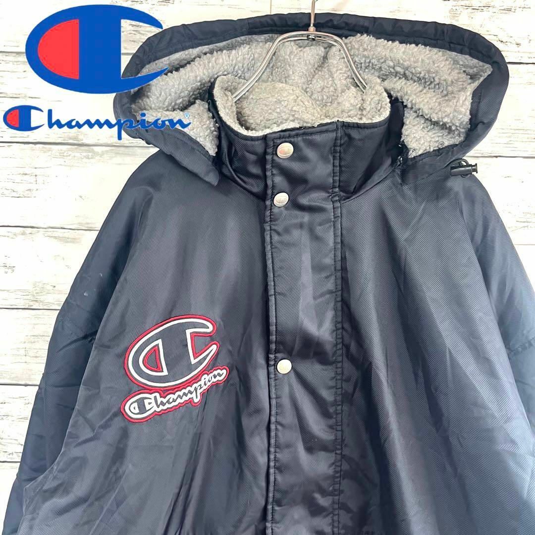 Champion - 【人気商品】チャンピオン ベンチコート 裏ボア 刺繍 Champion - 【人気商品】チャンピオン ベンチコート 裏ボア 刺繍