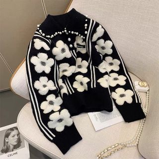 ニットセーター　めちゃくちゃかわいい　お花　高級(ニット/セーター)
