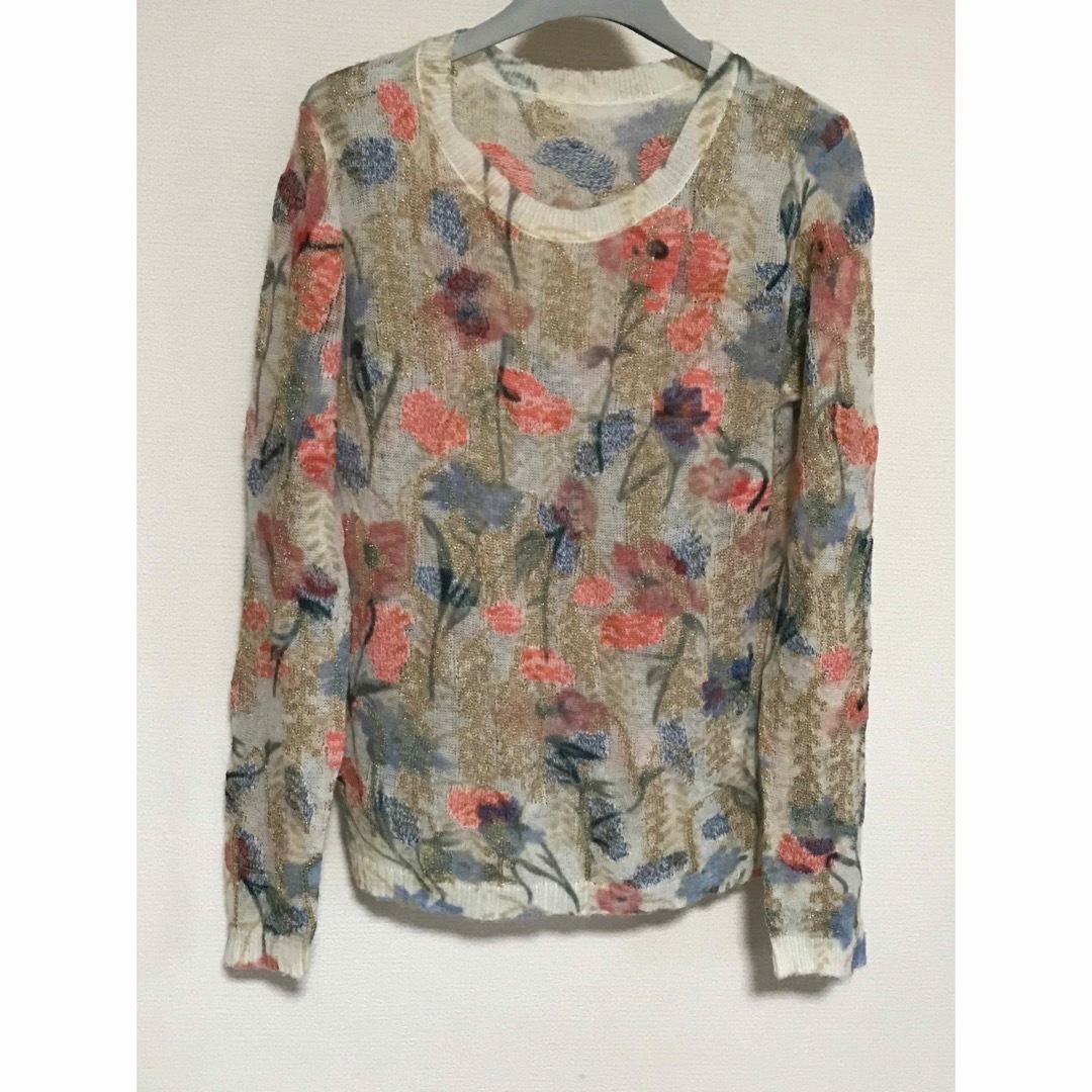 ディオール DIOR 花柄カシミヤ ニット セーター 透かし M ディオール DIOR 花柄カシミヤ ニット セーター 透かし M