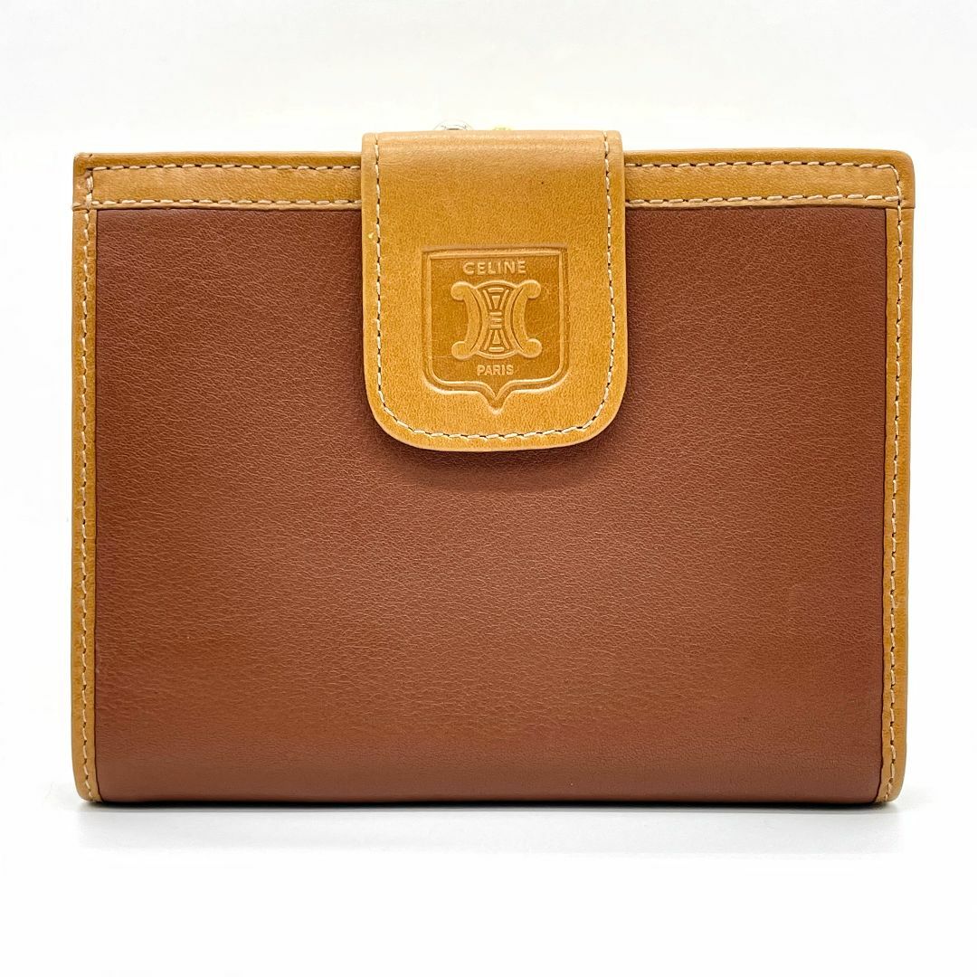 CELINE オールドセリーヌ トリオンフ がまぐち レザー折り財布 CELINE オールドセリーヌ トリオンフ がまぐち レザー折り財布