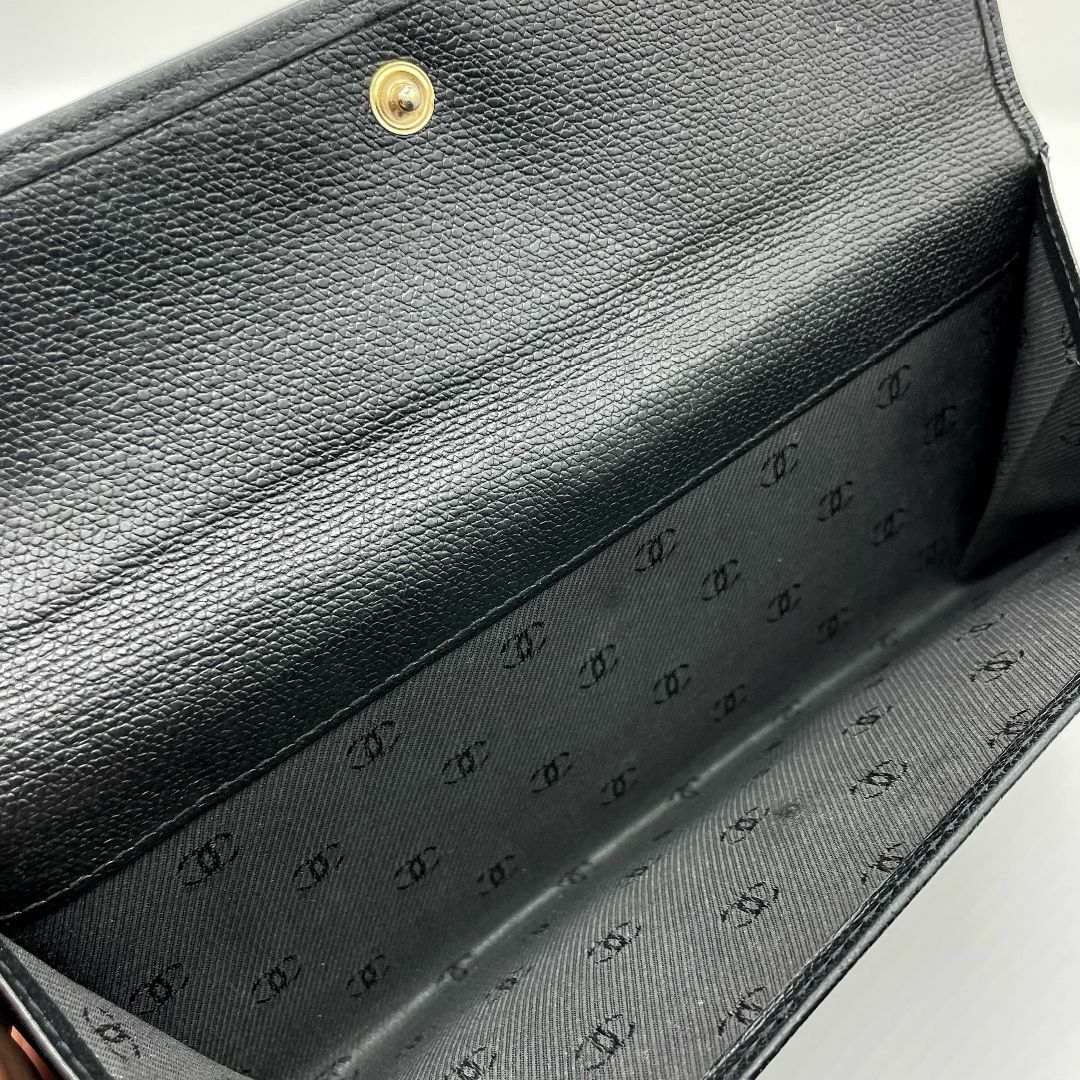 CHANEL シャネル カーフスキン レザー 長財布 ココボタン CHANEL シャネル カーフスキン レザー 長財布 ココボタン