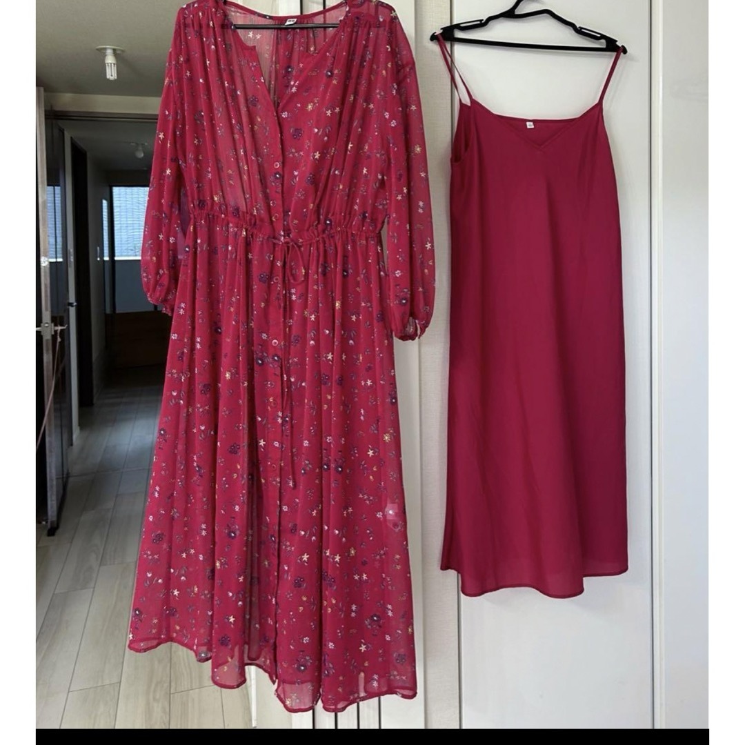 UNIQLO - ユニク花柄ワンピース赤の通販 by うに's shop UNIQLO - ユニク花柄ワンピース赤の通販 by うに's shop