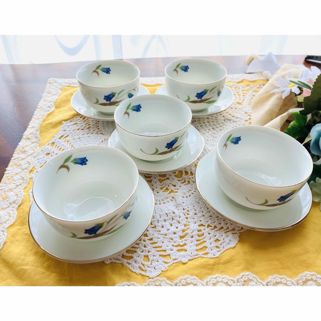 有田焼 - 【食器】 和食器 林斎 林齋 有田焼 湯呑 茶托 5客 有田焼 - 【食器】 和食器 林斎 林齋 有田焼 湯呑 茶托 5客