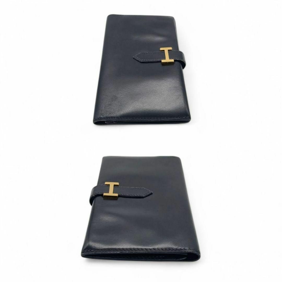 エルメス ベアン ボックスカーフ 長財布 □D S刻印 ブラックユニ エルメス ベアン ボックスカーフ 長財布 □D S刻印 ブラックユニ