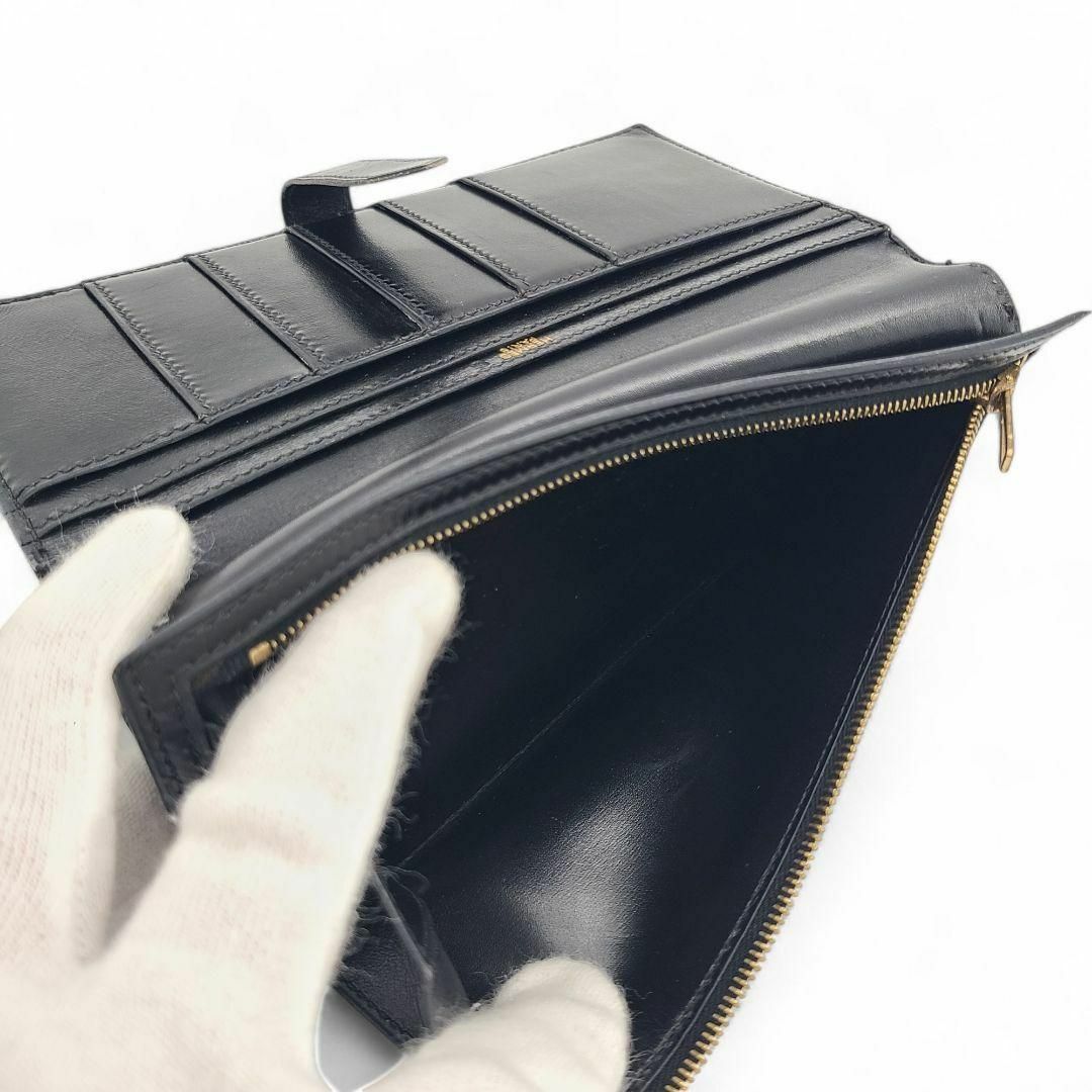 エルメス ベアン ボックスカーフ 長財布 □D S刻印 ブラックユニ エルメス ベアン ボックスカーフ 長財布 □D S刻印 ブラックユニ