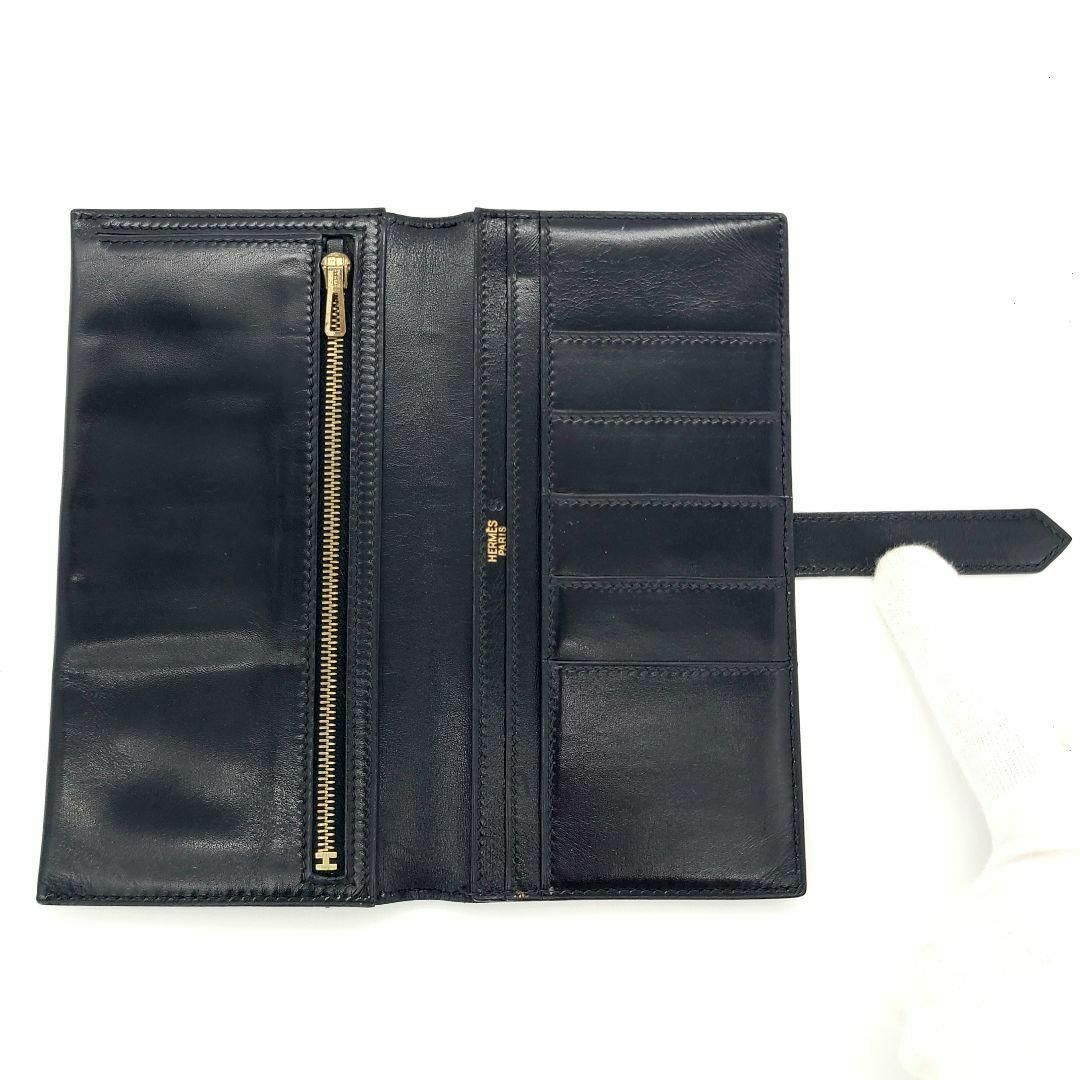 エルメス ベアン ボックスカーフ 長財布 □D S刻印 ブラックユニ エルメス ベアン ボックスカーフ 長財布 □D S刻印 ブラックユニ