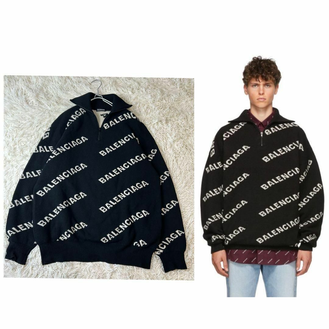 BALENCIAGA - バレンシアガ ハーフジップニット ハイネック BALENCIAGA - バレンシアガ ハーフジップニット ハイネック