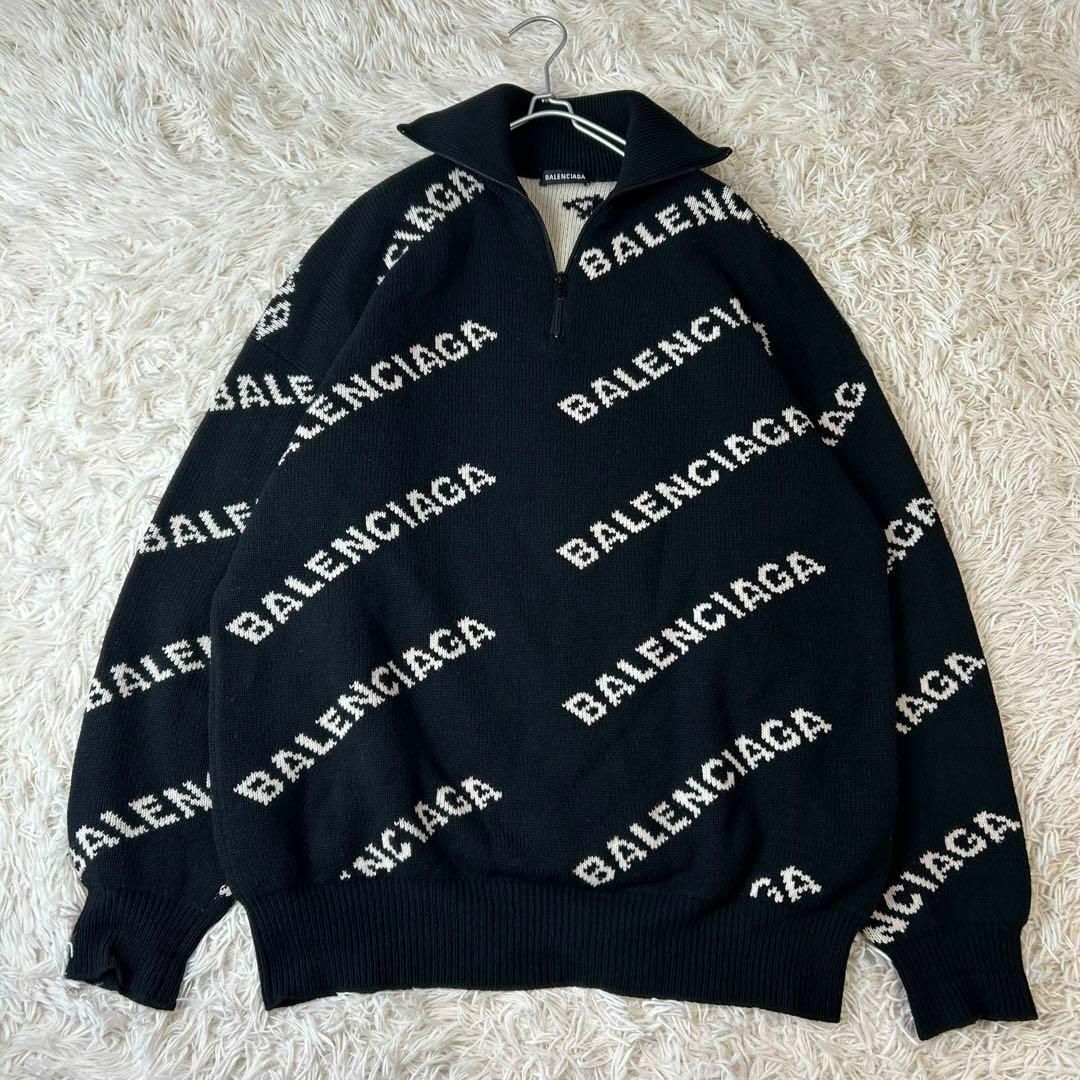 BALENCIAGA - バレンシアガ ハーフジップニット ハイネック BALENCIAGA - バレンシアガ ハーフジップニット ハイネック