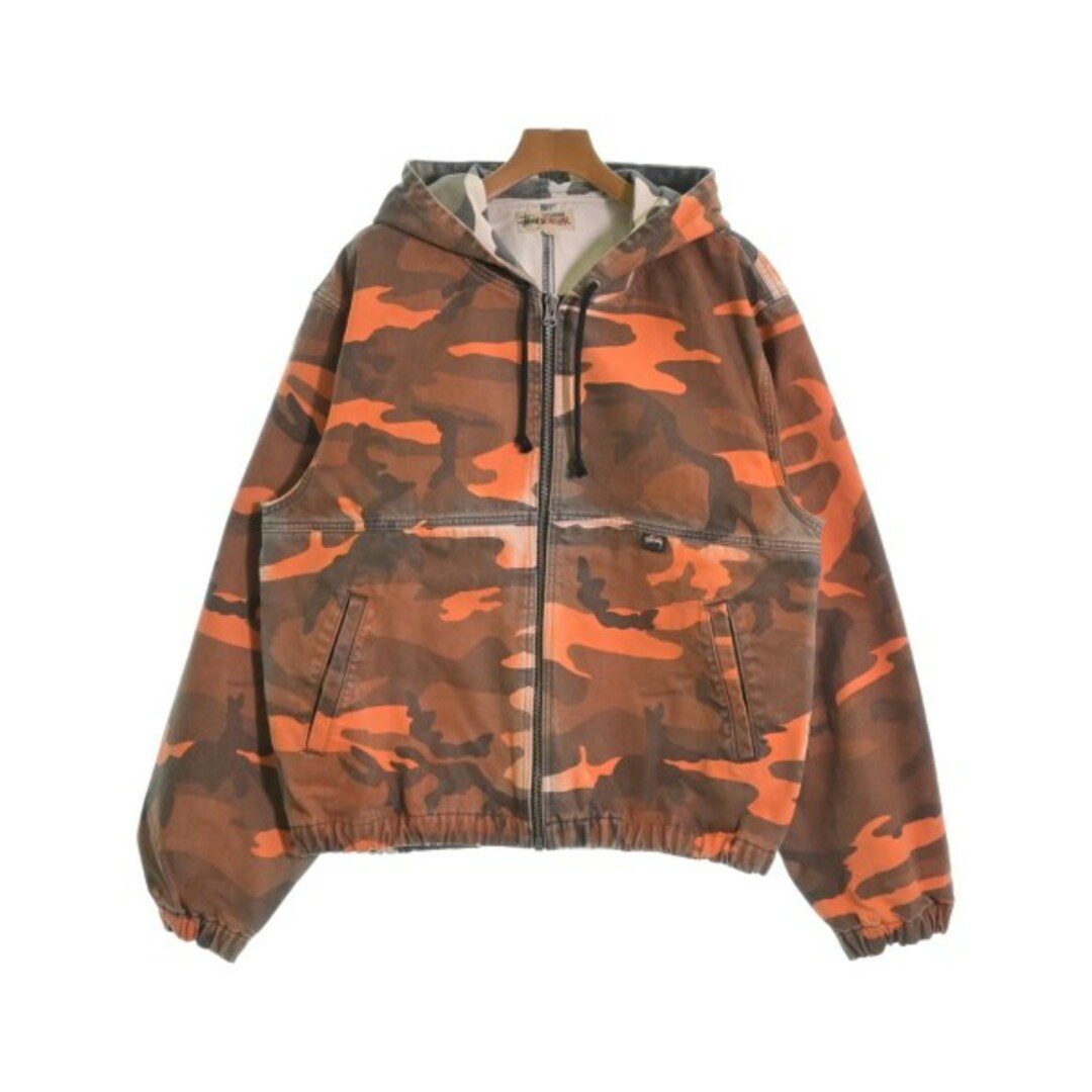 STUSSY - STUSSY ステューシー ブルゾン L オレンジx茶(迷彩 STUSSY - STUSSY ステューシー ブルゾン L オレンジx茶(迷彩