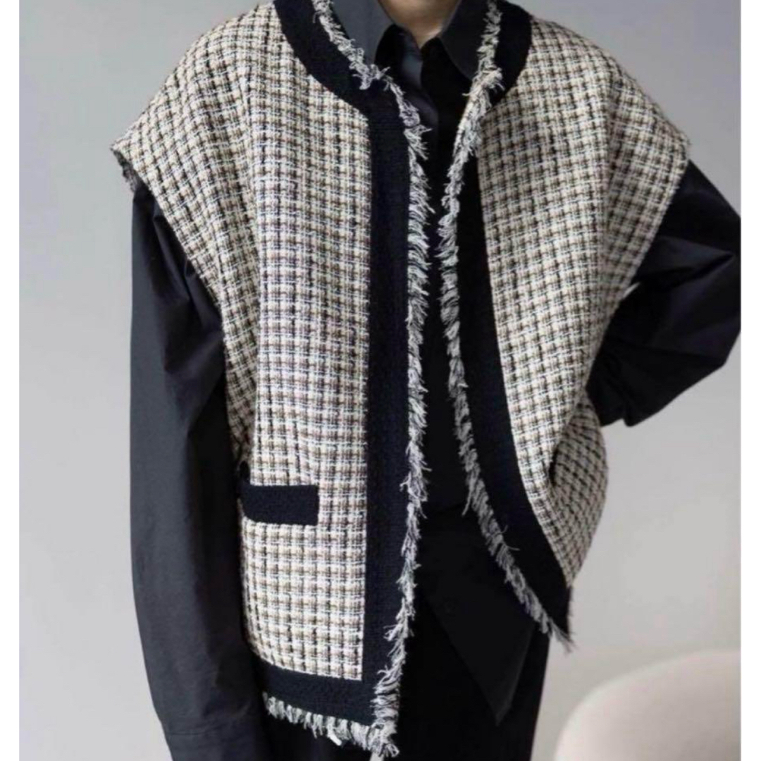 Na.e】 Novel Tweed Vest _ black Na.e】 Novel Tweed Vest _ black