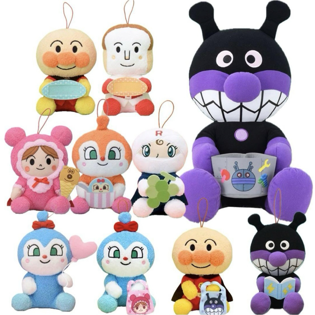ぬいぐるみ ばいきんまん アンパンマン ドキンちゃん しょくぱんまん あかちゃん エンタメ/ホビーのおもちゃ/ぬいぐるみ(ぬいぐるみ)の商品写真