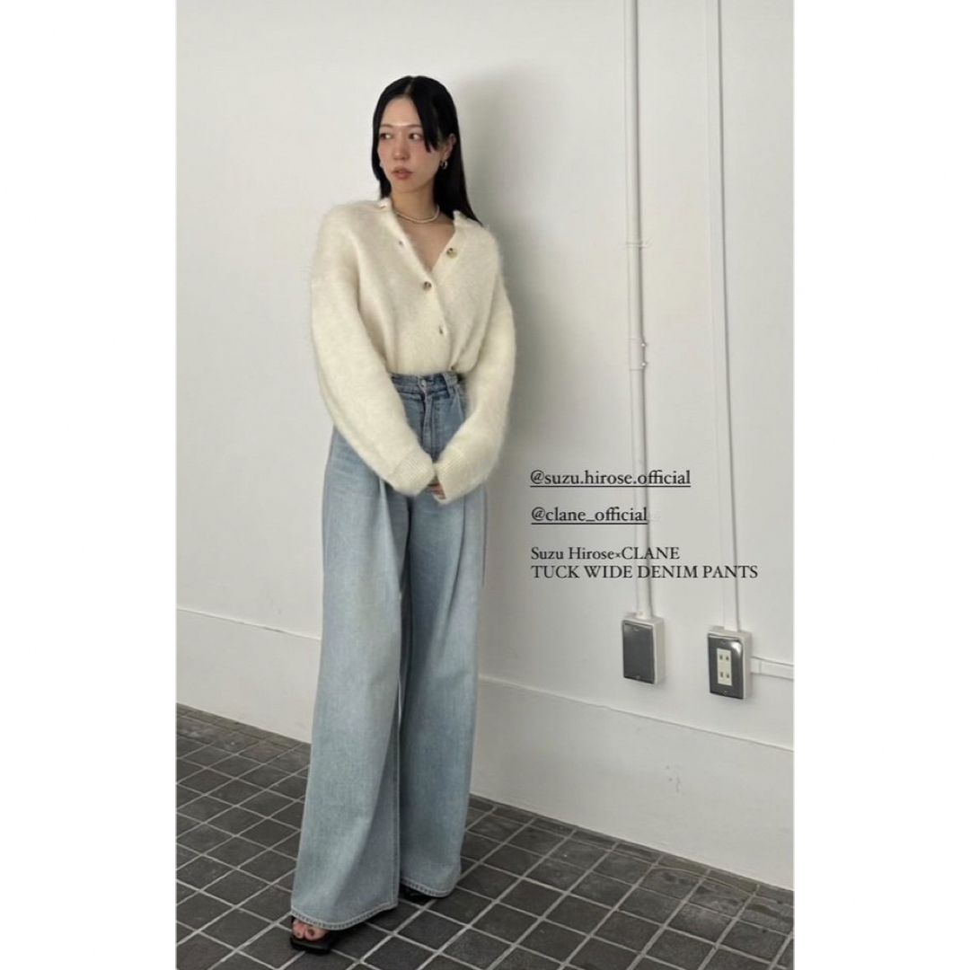SuzuHirose×CLANE TUCK WIDE DENIM PANTS美品 SuzuHirose×CLANE TUCK WIDE DENIM PANTS美品