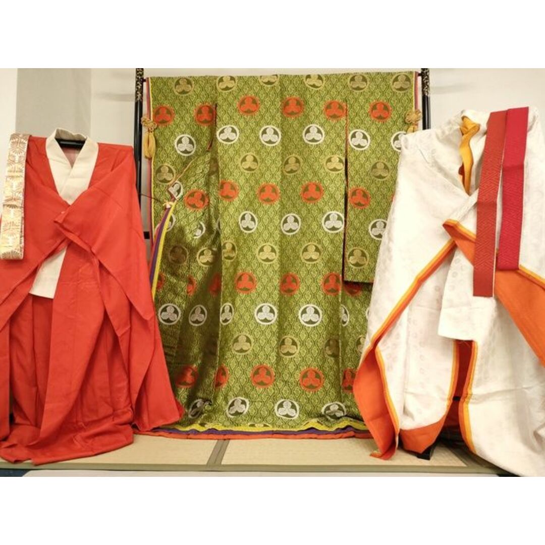 平和屋本店□超希少 十二単 丸に三つ柏文 長襦袢 六点セット 平和屋本店□超希少 十二単 丸に三つ柏文 長襦袢 六点セット