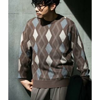 アーバンリサーチロッソ(URBAN RESEARCH ROSSO)の【BROWN】『WEB限定』アーガイルニットプルオーバー(ニット/セーター)