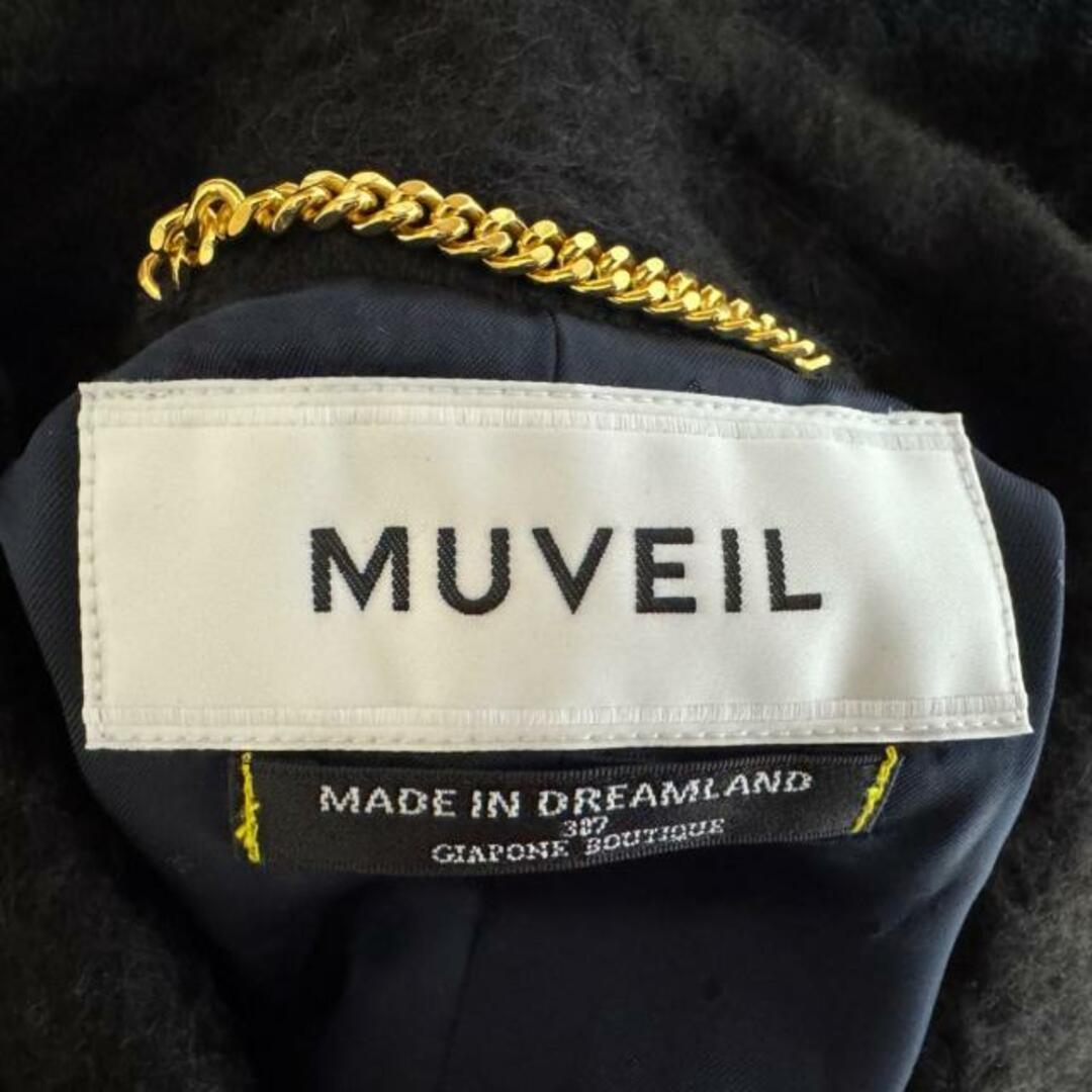 MUVEIL(ミュベール) コート サイズ36 S レディース美品 - 黒 長袖/冬 MUVEIL(ミュベール) コート サイズ36 S レディース美品 - 黒 長袖/冬