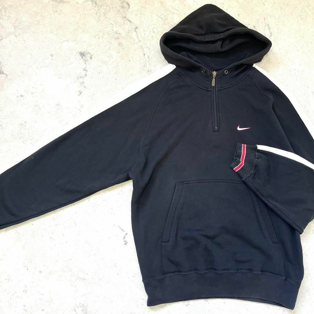NIKE - 【90s ヴィンテージナイキ】銀タグ 刺繍ロゴ ハーフ NIKE - 【90s ヴィンテージナイキ】銀タグ 刺繍ロゴ ハーフ