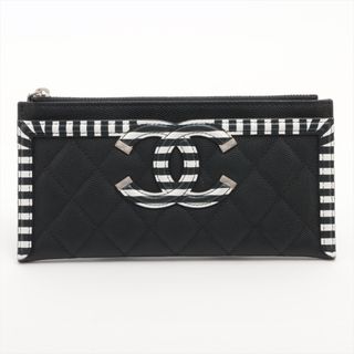 CHANEL - シャネル  キャビアスキン  ブラック レディース 長財布