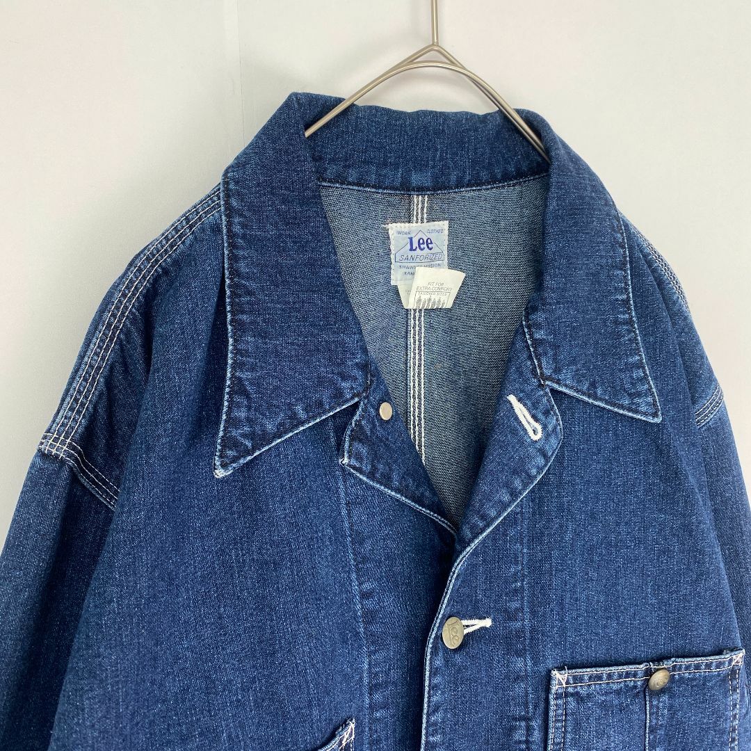 LEE カバーオール 91-J 復刻 90s 0412 ハウスタグ 濃紺 L LEE カバーオール 91-J 復刻 90s 0412 ハウスタグ 濃紺 L