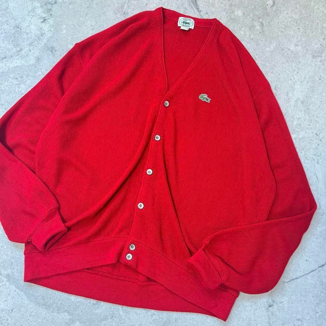 LACOSTE - 【80s~ Izod Lacoste】XL USA製 ニット カーディガン LACOSTE - 【80s~ Izod Lacoste】XL USA製 ニット カーディガン