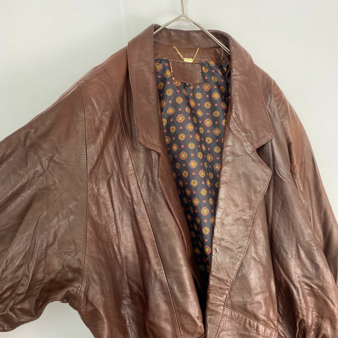 期間限定特別価格 レザージャケット ヴィンテージ - VINTAGE 羊革 男女 裏地総柄 ジャケット・アウター