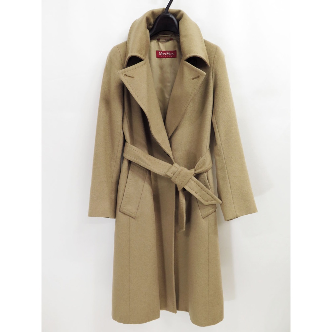 MaxMara マックスマーラ カシミヤ 100% ベルテッド コート 34 MaxMara マックスマーラ カシミヤ 100% ベルテッド コート 34