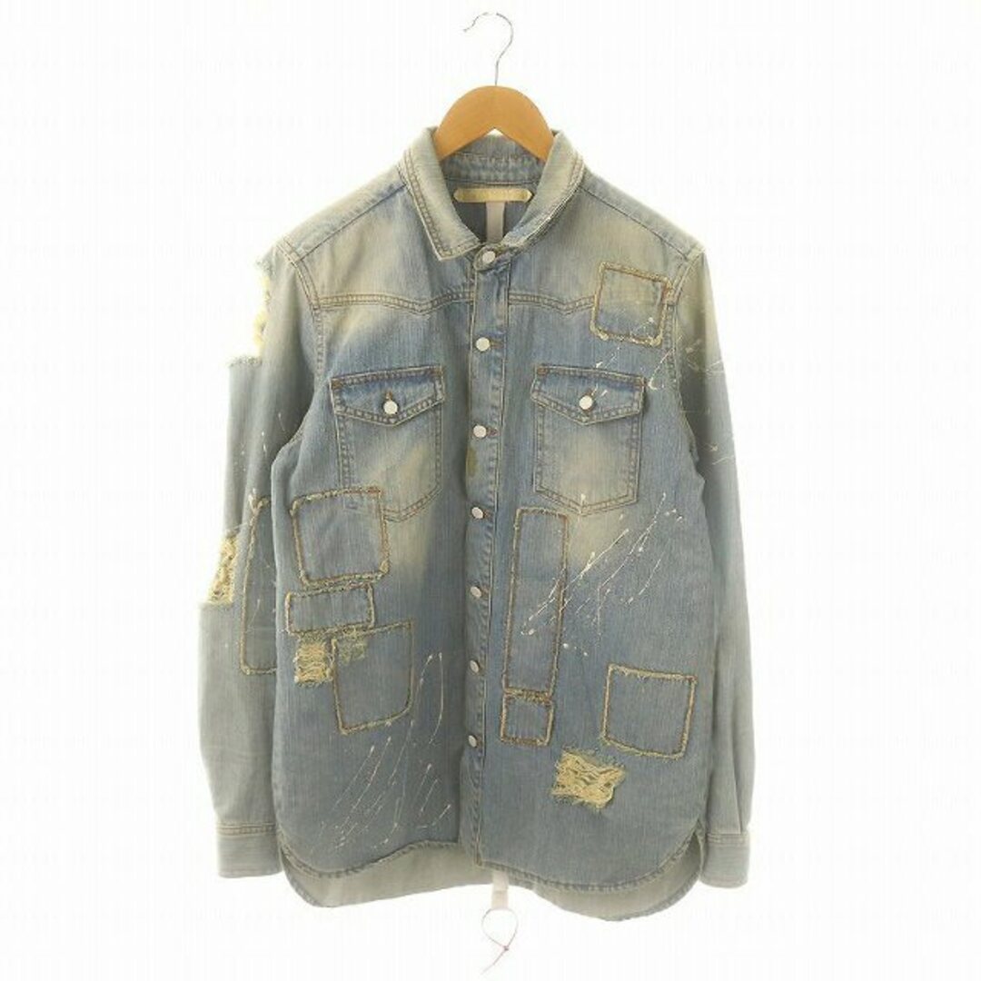 Off-White - オフホワイト ダメージ加工デニムシャツジャケット Off-White - オフホワイト ダメージ加工デニムシャツジャケット