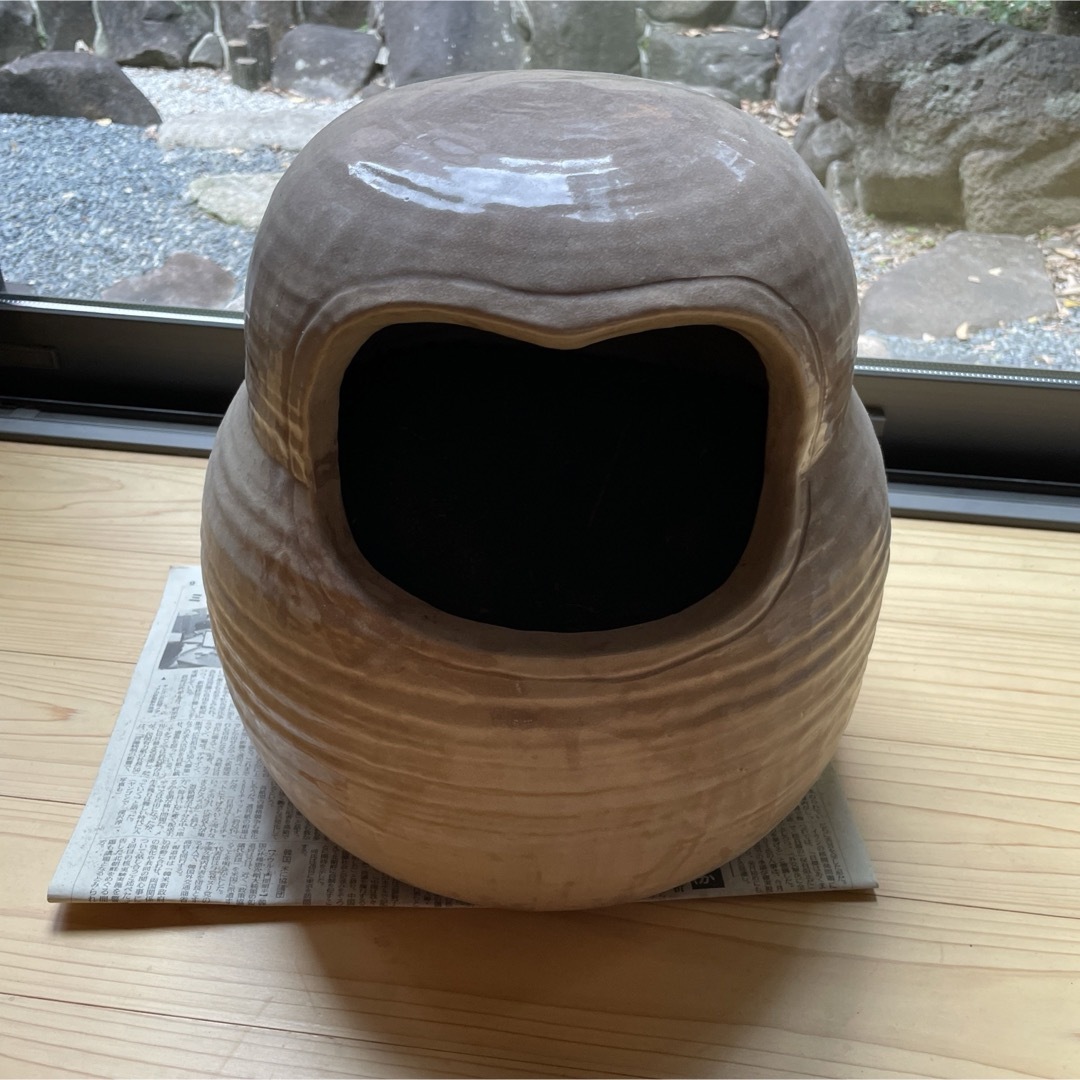 高級火鉢　だるま火鉢　名入り　陶器　茶道具　灰入り
