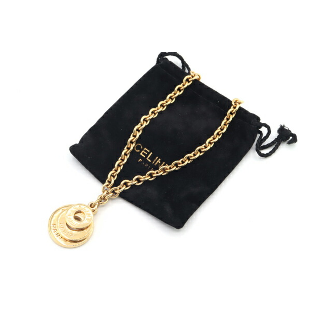 CELINE - セリーヌ ネックレス トリプル サークル ゴールド 中古 CELINE - セリーヌ ネックレス トリプル サークル ゴールド 中古