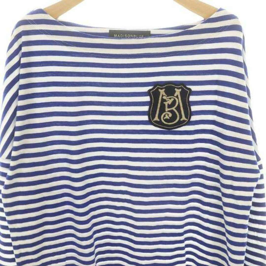 マディソンブルー ワッペン付き ボートネック ボーダーTシャツ マディソンブルー ワッペン付き ボートネック ボーダーTシャツ