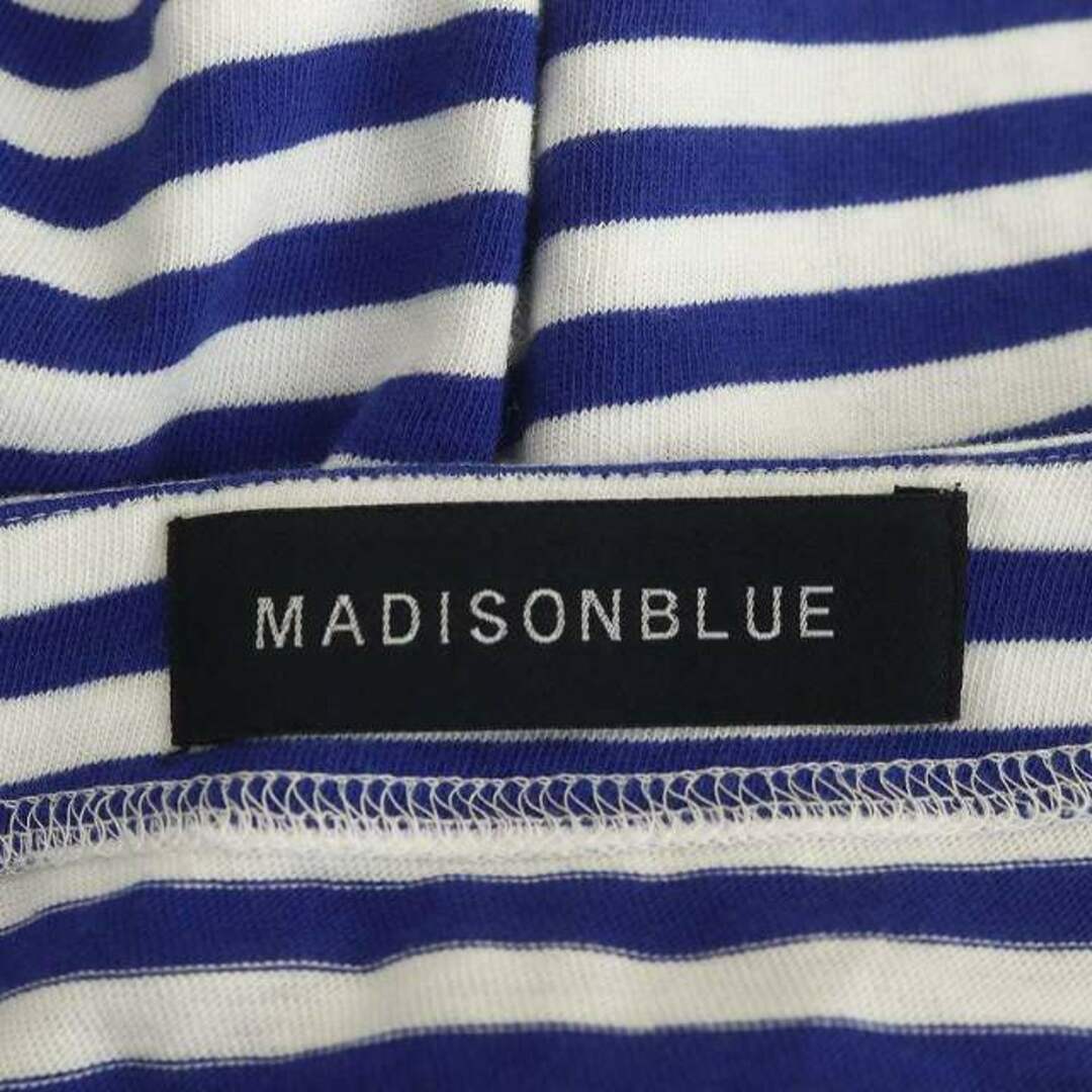 マディソンブルー ワッペン付き ボートネック ボーダーTシャツ マディソンブルー ワッペン付き ボートネック ボーダーTシャツ