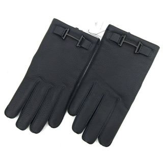 エルメス(HERMES)の エルメス メンズグローブ ブラック ディアスキン 新品(手袋)