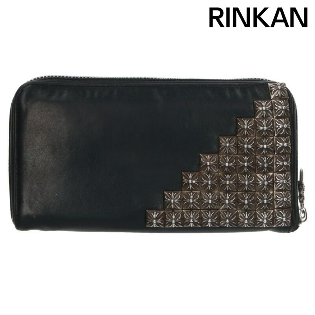 Chrome Hearts - クロムハーツ  REC F ZIP/ゼロピラミッドスタッズコーナー ラウンドジップレザー財布 メンズ