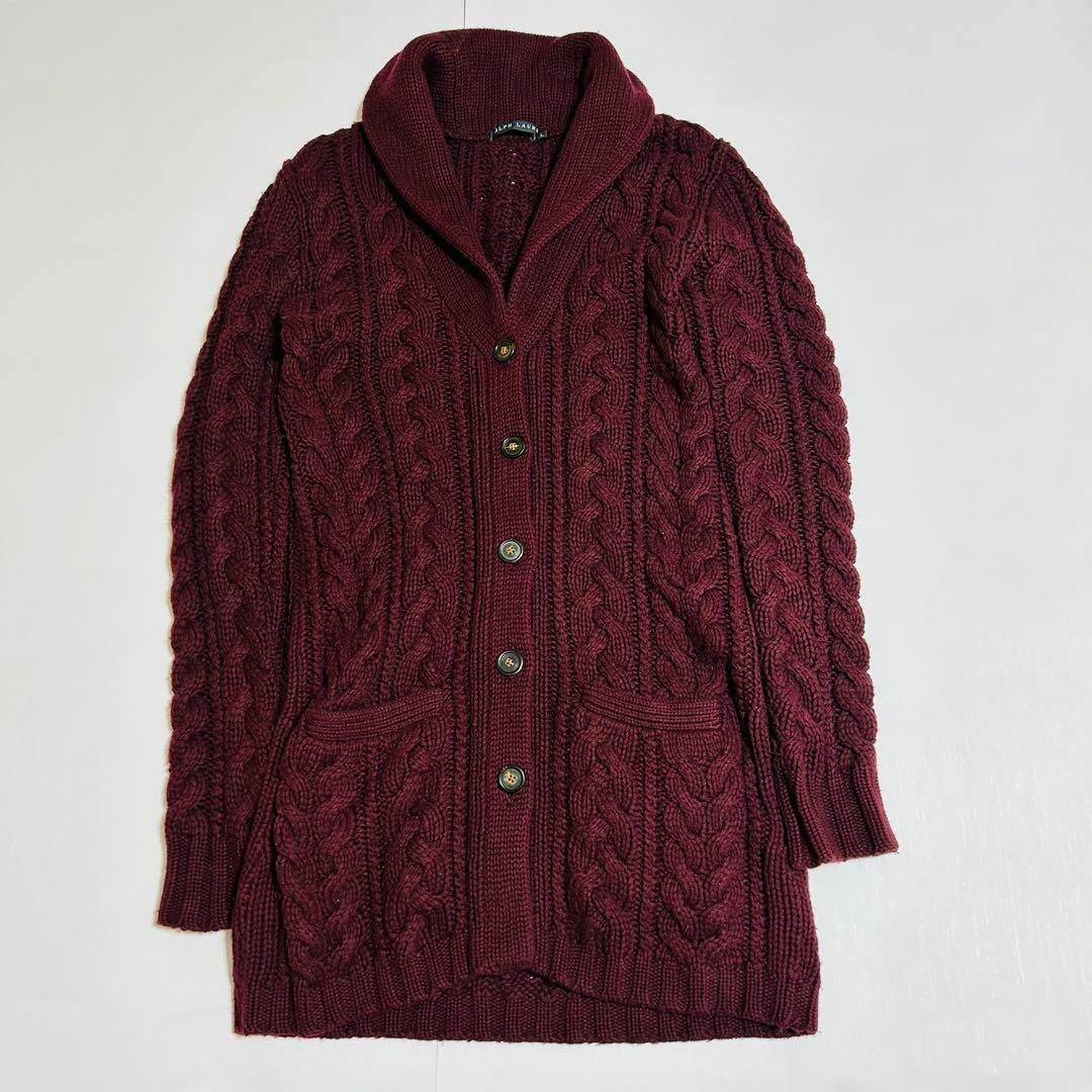ラルフローレン ケーブルニット カーディガン ロング カシミヤ混 ラルフローレン ケーブルニット カーディガン ロング カシミヤ混