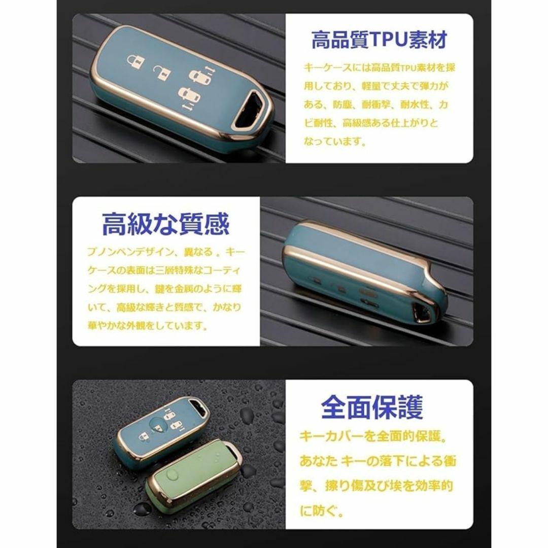 ホンダ スマートキーケース TPU キーカバー N-BOX ブラック×シルバー 自動車/バイクの自動車(車内アクセサリ)の商品写真