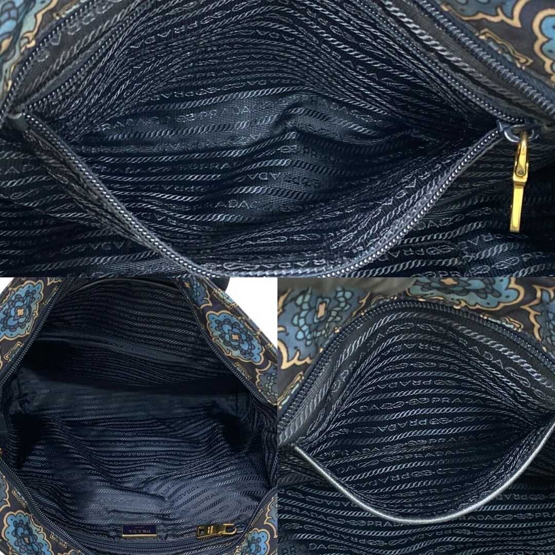 PRADA - 極 美品 希少品 PRADA プラダ 三角ロゴ 金具 花柄 PRADA - 極 美品 希少品 PRADA プラダ 三角ロゴ 金具 花柄