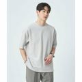 【LT.GRAY】【L】GIZA ハニカム クルーネック Tシャツ