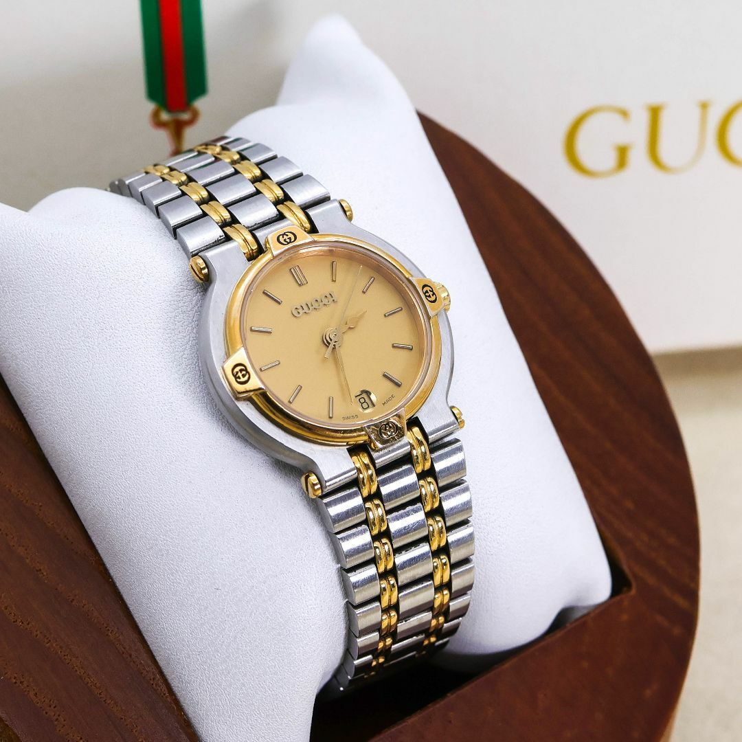 稼働 GUCCI 腕時計 9000L レディース デイト 外箱 オールドグッチ 稼働 GUCCI 腕時計 9000L レディース デイト 外箱 オールドグッチ