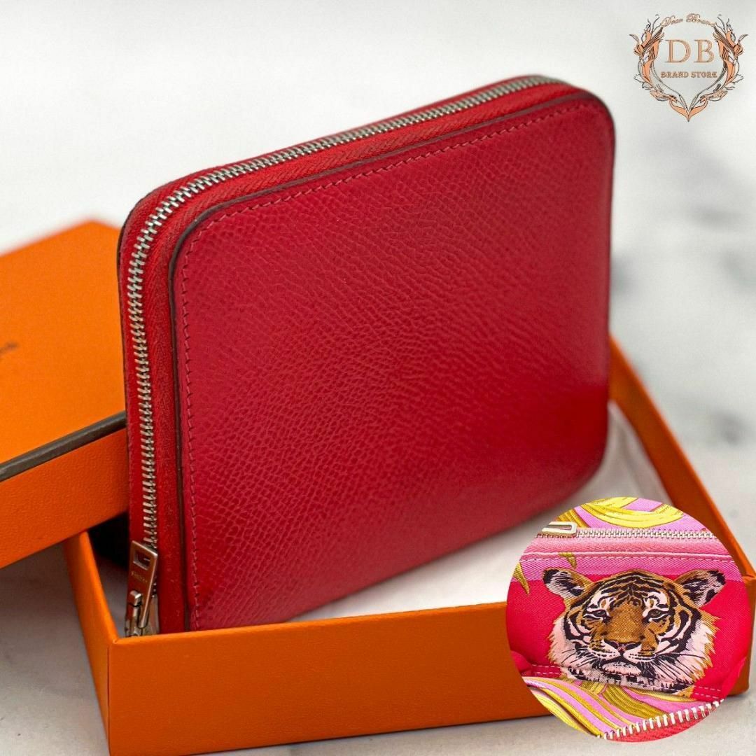エルメス アザップ シルクイン コンパクト財布 レッド タイガー エルメス アザップ シルクイン コンパクト財布 レッド タイガー