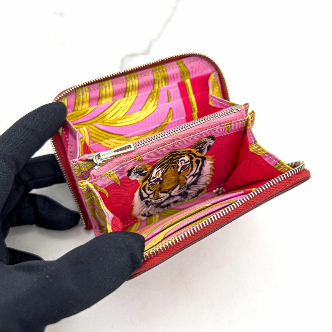 エルメス アザップ シルクイン コンパクト財布 レッド タイガー エルメス アザップ シルクイン コンパクト財布 レッド タイガー