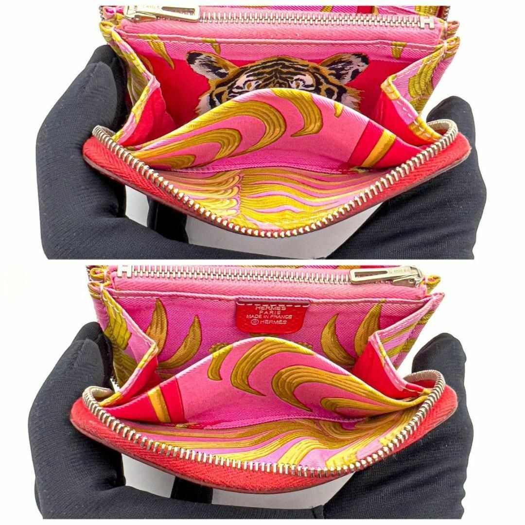 エルメス アザップ シルクイン コンパクト財布 レッド タイガー エルメス アザップ シルクイン コンパクト財布 レッド タイガー